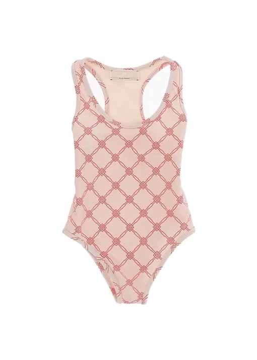 Elisabetta Franchi La Mia Bambina Costume Monokini Rosa/Rosso per Bambine