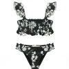Elisabetta Franchi La Mia Bambina Costume Bikini Nero/Burro per Bambine