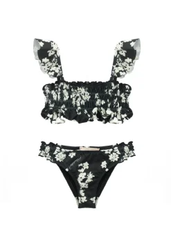 Elisabetta Franchi La Mia Bambina Costume Bikini Nero/Burro per Bambine