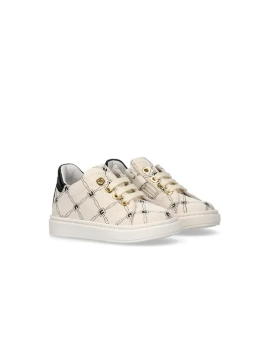 Elisabetta Franchi La Mia Bambina Sneakers Burro/Nero Monogram per Neonate