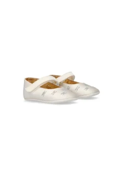 Elisabetta Franchi La Mia Bambina Ballerine Avorio con Strass per Neonate