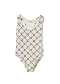 Elisabetta Franchi La Mia Bambina Costume Monokini Burro Nero per Bambine