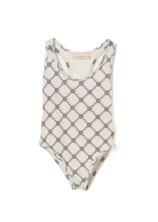 Elisabetta Franchi La Mia Bambina Costume Monokini Burro Nero per Bambine