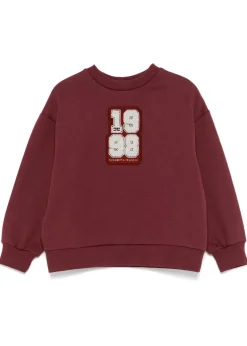 Elisabetta Franchi La Mia Bambina Felpa Bordeaux Girocollo per Bambine