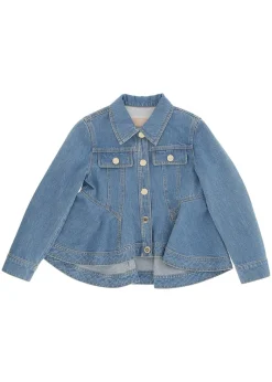 Elisabetta Franchi La Mia Bambina Giubbino Denim Svasato per Bambine