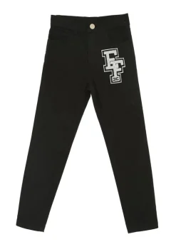 Elisabetta Franchi La Mia Bambina Jeans Nero con Patch per Bambine