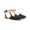 Elisabetta Franchi La Mia Bambina Ballerina Chanel con Strass Nera per Bambine