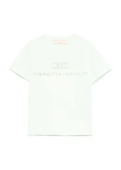 Elisabetta Franchi La Mia Bambina T-shirt Menta con Logo per Bambine