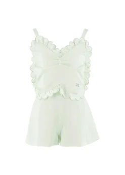 Elisabetta Franchi La Mia Bambina Tuta Menta con Ruches per Bambine