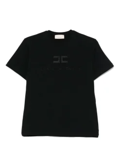Elisabetta Franchi La Mia Bambina T-shirt Nera con Logo per Bambine
