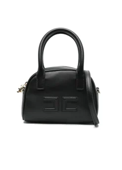 Elisabetta Franchi La Mia Bambina Borsa a Tracolla Nera con Logo per Bambine