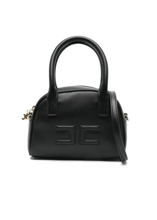 Elisabetta Franchi La Mia Bambina Borsa a Tracolla Nera con Logo per Bambine