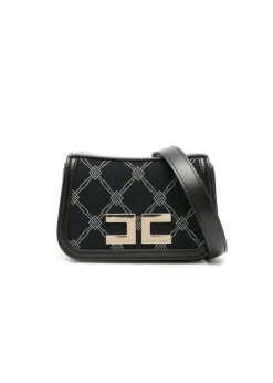 Elisabetta Franchi La Mia Bambina Borsa a Tracolla Nero/Burro Monogram per Bambine