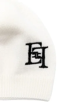 Elisabetta Franchi La Mia Bambina Cappello Avorio/Nero con Logo per Bambine
