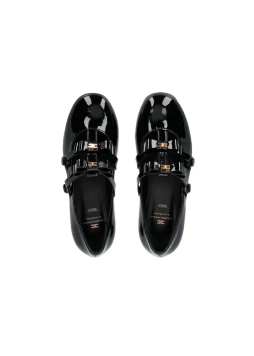 Elisabetta Franchi La Mia Bambina Ballerina Nera Lucida per Bambine