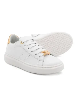 Elisabetta Franchi La Mia Bambina Sneakers Bianca con Logo Oro
