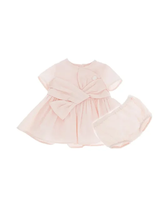 Elisabetta Franchi La Mia Bambina Abito Rosa con Fiocco per Neonate