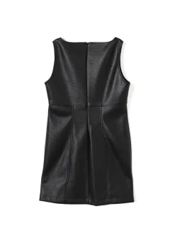 Elisabetta Franchi La Mia Bambina Abito Nero in Eco Pelle per Bambine