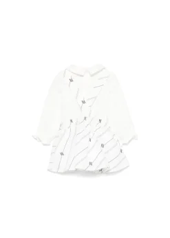 Elisabetta Franchi La Mia Bambina Salopette con Camicia Bianco/Nero per Neonate