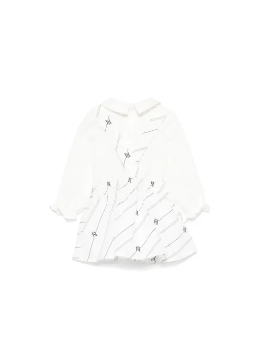 Elisabetta Franchi La Mia Bambina Salopette con Camicia Bianco/Nero per Neonate