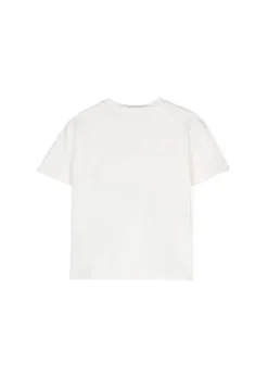 Elisabetta Franchi La Mia Bambina T-shirt Avorio con Ricamo per Neonate