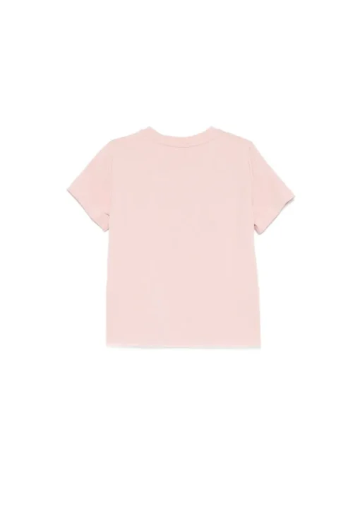Elisabetta Franchi La Mia Bambina T-shirt Rosa con Ricamo Ajour per Neonate
