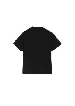 Elisabetta Franchi La Mia Bambina T-shirt Nero con Ricamo Ajour per Neonate