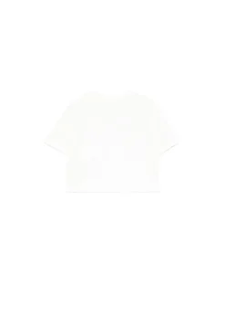 Elisabetta Franchi La Mia Bambina T-shirt Crop Panna con Ricamo EF per Neonate