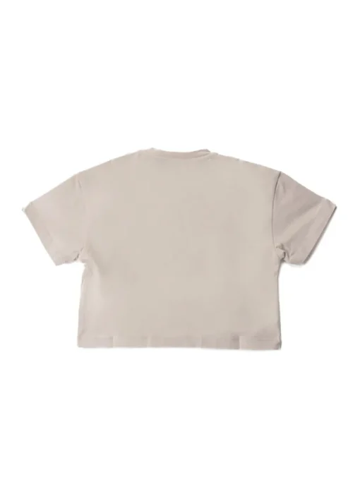 Elisabetta Franchi La Mia Bambina T-Shirt Perla Crop con Logo