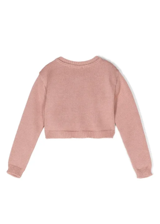 Elisabetta Franchi La Mia Bambina Coprispalle Desert Rose con Ricamo per Neonate