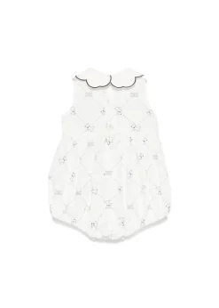 Elisabetta Franchi La Mia Bambina Pagliaccetto Avorio/Nero per Neonate