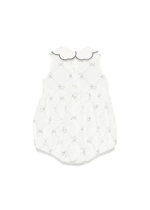 Elisabetta Franchi La Mia Bambina Pagliaccetto Avorio/Nero per Neonate