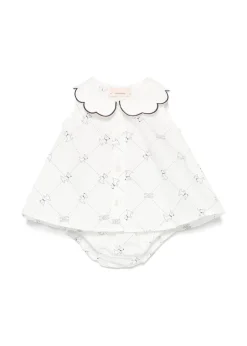 Elisabetta Franchi La Mia Bambina Cosacca e Coulotte Avorio/Nero per Neonate