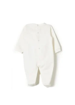 Elisabetta Franchi La Mia Bambina Tutina Panna con Ricamo Logo per Neonate