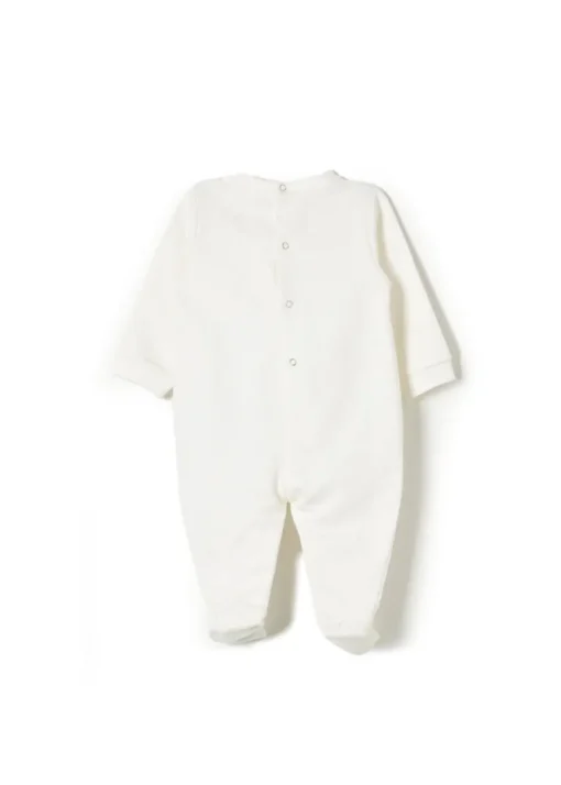 Elisabetta Franchi La Mia Bambina Tutina Panna con Ricamo Logo per Neonate