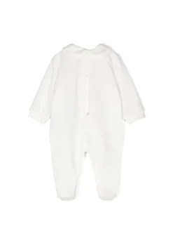 Elisabetta Franchi La Mia Bambina Tutina Panna con Logo per Neonate
