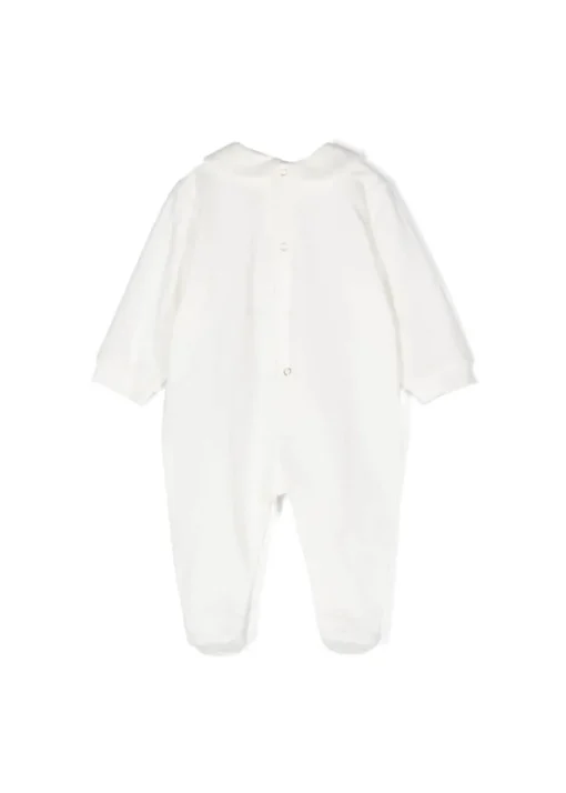 Elisabetta Franchi La Mia Bambina Tutina Panna con Logo per Neonate