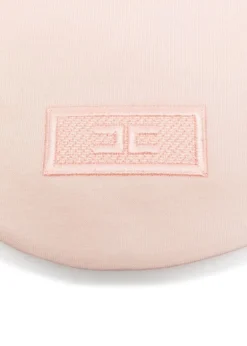Elisabetta Franchi La Mia Bambina Bavetta Rosa con Logo per Neonate