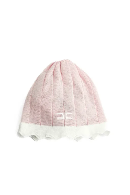 Elisabetta Franchi La Mia Bambina Cappello Rosa/Avorio con Logo per Neonate