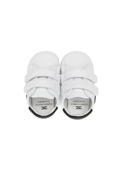 Elisabetta Franchi La Mia Bambina Scarpine Primi Passi Bianco/Nero con Logo Ricamato