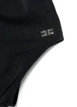 Elisabetta Franchi La Mia Bambina Costume Monokini Nero con Logo per Bambine