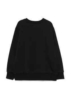 Elisabetta Franchi La Mia Bambina Felpa Nera con Applicazione Strass per Bambine