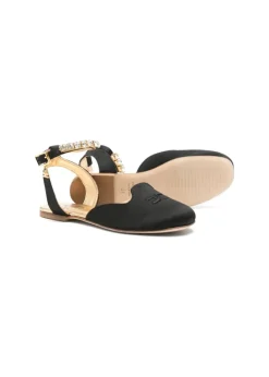 Elisabetta Franchi La Mia Bambina Ballerina Chanel con Strass Nera per Bambine