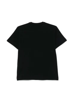 Elisabetta Franchi La Mia Bambina T-shirt Nera con Logo per Bambine