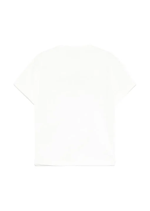 Elisabetta Franchi La Mia Bambina T-shirt Avorio/Nero con Stampa per Bambine