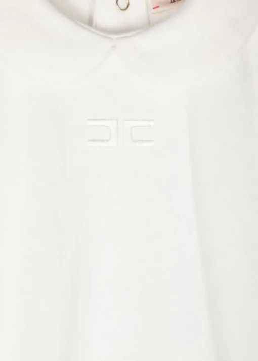 Elisabetta Franchi La Mia Bambina Tutina Panna con Logo per Neonate
