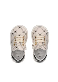 Elisabetta Franchi La Mia Bambina Sneakers Burro/Nero Monogram per Neonate