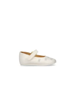 Elisabetta Franchi La Mia Bambina Ballerine Avorio con Strass per Neonate