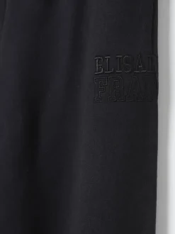Elisabetta Franchi La Mia Bambina Pantaloni Neri in Felpa con Logo per Bambine