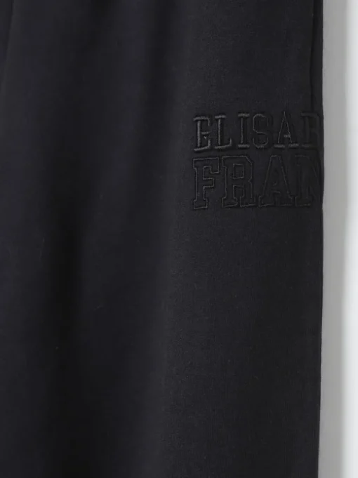 Elisabetta Franchi La Mia Bambina Pantaloni Neri in Felpa con Logo per Bambine